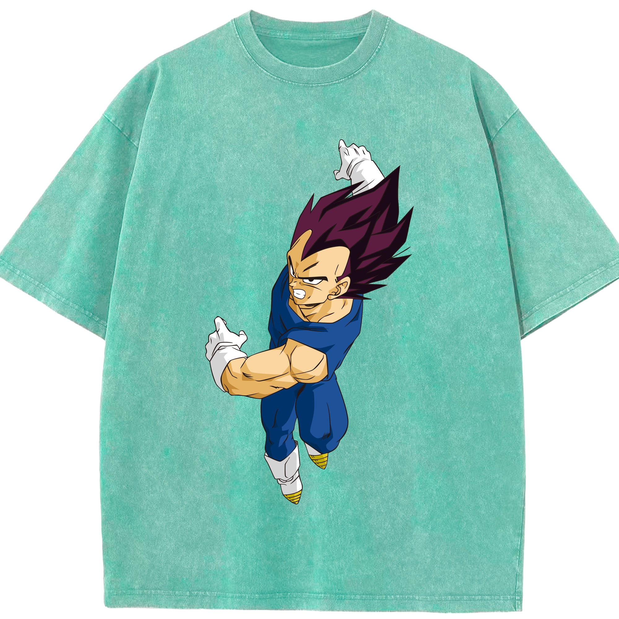 （画像用） ドラゴンボール ベジータ四世（Bejīta Yonsei）DRAGON BALL Vegeta IV 綿100% ヴィンテージ風 半袖Tシャツ（フロントプリント）